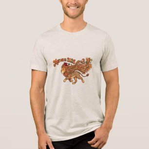 Morocco 2026 Retro Lion Mascot - Colourful Morocca Tri-Blend Shirt