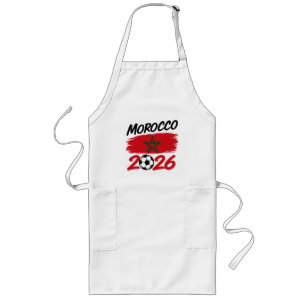 Morocco 2026 Soccer Fan Football Supporter Pride Long Apron