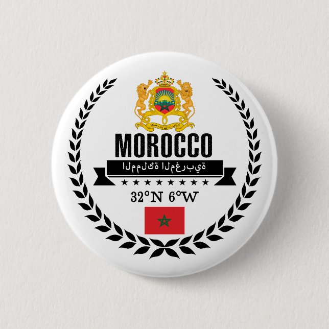 Morocco 6 Cm Round Badge (Front)