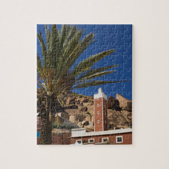 MOROCCO, Anti Atlas, TAFRAOUTE Area: ADAI, Red Jigsaw Puzzle (Vertical)