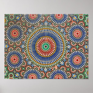morocco arab mosaic islam religious pattern poster