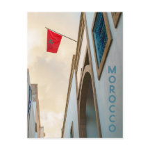 Morocco Architecture with Flag, travel photo