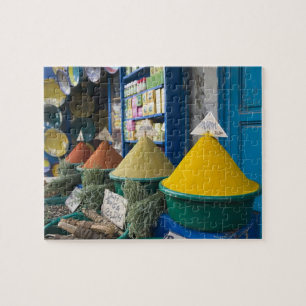 MOROCCO, Atlantic Coast, ESSAOUIRA: Spice Market Jigsaw Puzzle