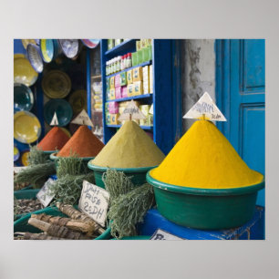 MOROCCO, Atlantic Coast, ESSAOUIRA: Spice Market Poster