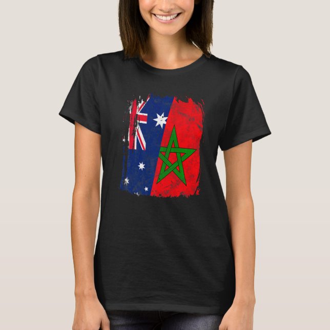 Morocco Australia Flag T-Shirt (Front)
