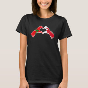 Morocco Bahrain Flag Moroccan Bahrainian Heart 1 T-Shirt