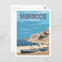 Morocco Beach Famous Travel Place Illustration