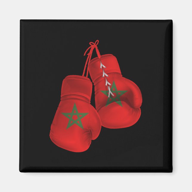 Morocco Boxing Gloves Flag Pride Moroccan Boxing  Magnet (Front)