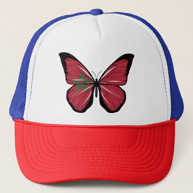Morocco Butterfly Flag Trucker Hat (Front)