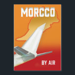Morocco By Air Metal Print Magnetic Invitation<br><div class="desc">Morocco By Air retro travel poster in a beautiful vintage style.</div>