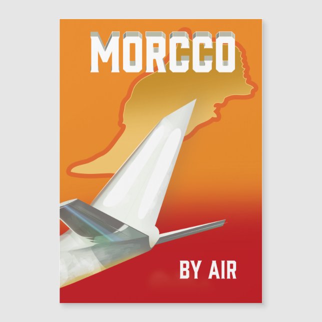 Morocco By Air Metal Print Magnetic Invitation (Front)