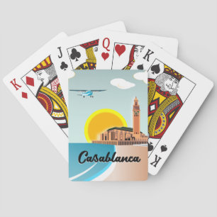 Morocco Casablanca Travel poster Playing Cards