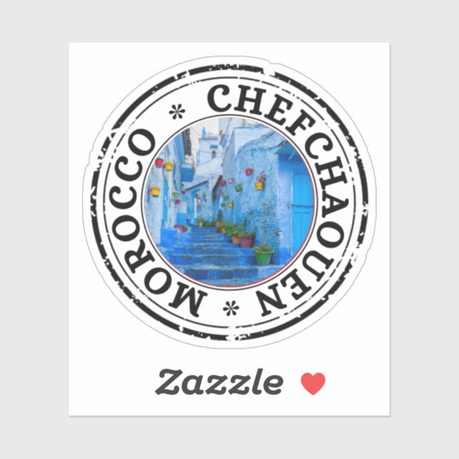 Morocco chefchaouen Seal Sticker Round Flag  (Sheet)