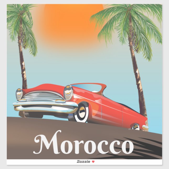 Morocco Classic Red car travel poster (Sheet)