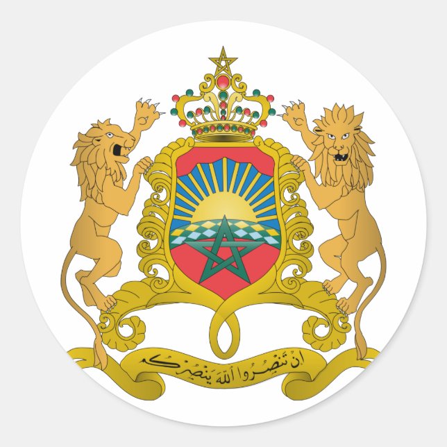 Morocco Coat Of Arms Classic Round Sticker (Front)