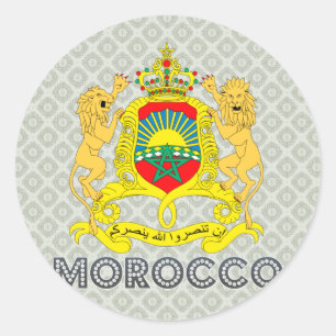 Morocco Coat of Arms Classic Round Sticker