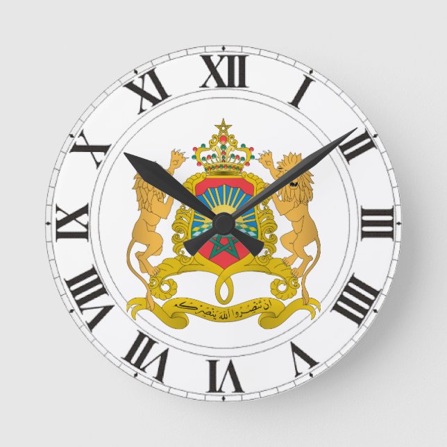 Morocco Coat of Arms Round Clock (Front)