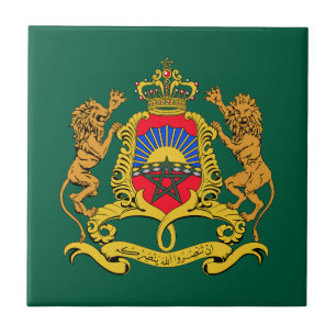 Morocco country coat arms symbol emblem flag ceramic tile
