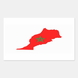morocco country flag map shape symbol rectangular sticker