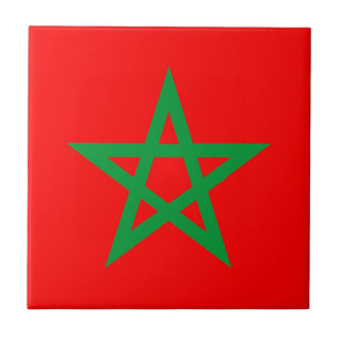 morocco country flag symbol star ceramic tile