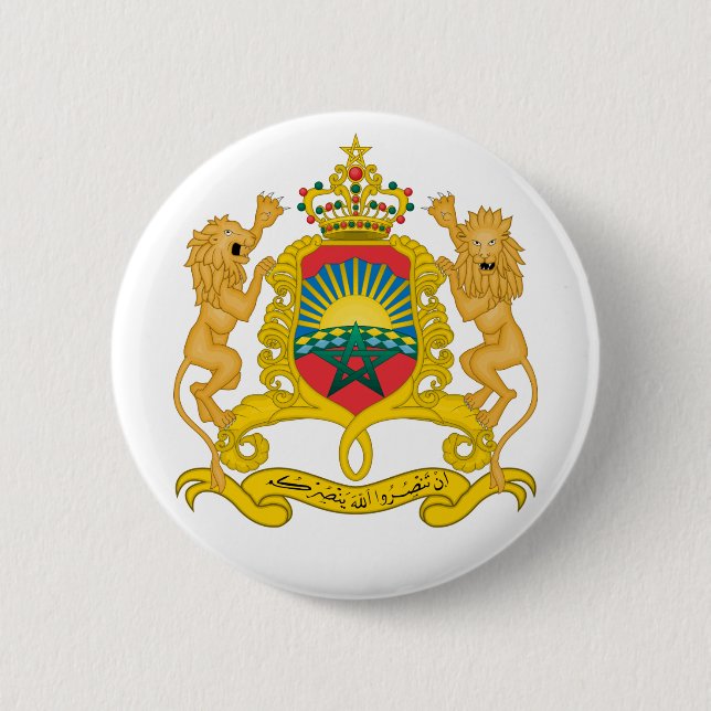 morocco emblem 6 cm round badge (Front)
