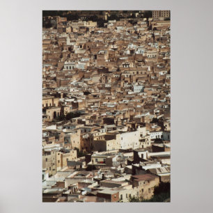 Morocco, Fes, Aerial view of Cityscape Poster