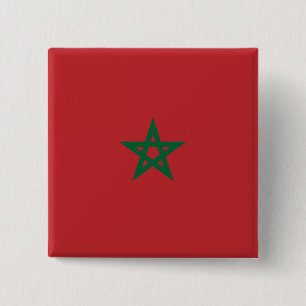 Morocco Flag 15 Cm Square Badge
