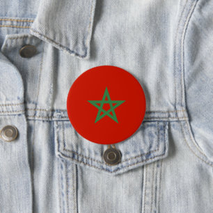 Morocco flag 7.5 cm round badge