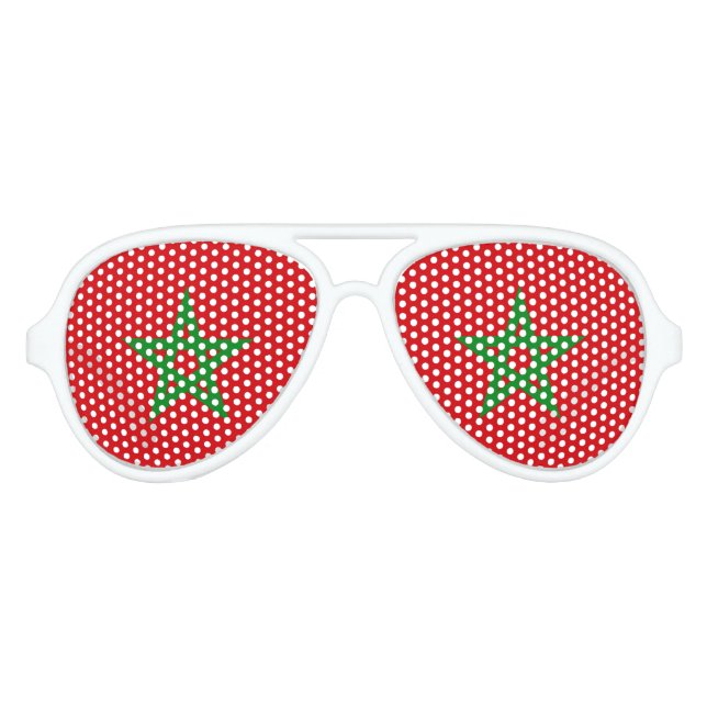 Morocco Flag Aviator Sunglasses (Front)