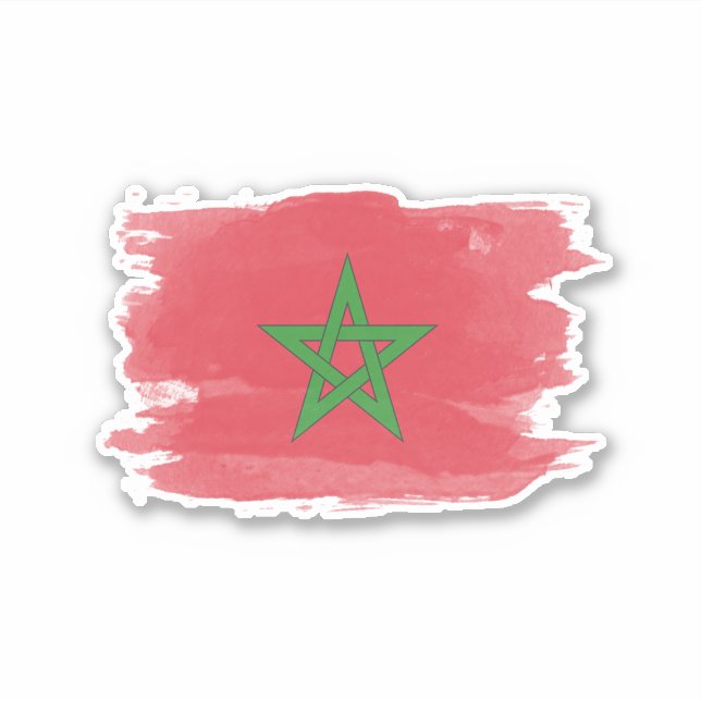 Morocco flag brush stroke, national flag (Front)