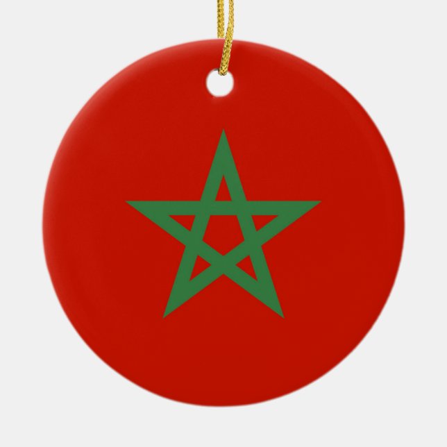 Morocco flag ceramic ornament (Front)