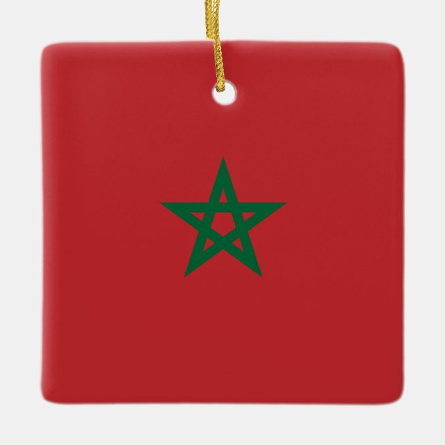 Morocco Flag  Ceramic Ornament (Front)
