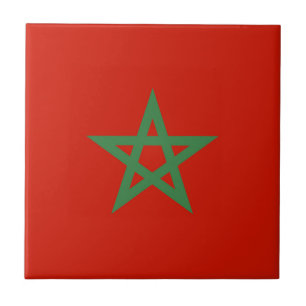 Morocco flag ceramic tile