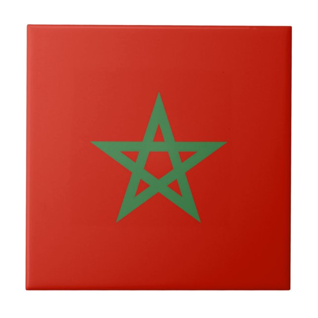 Morocco flag ceramic tile (Front)