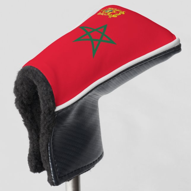 Morocco flag-coat of arms golf head cover (3/4 Front)