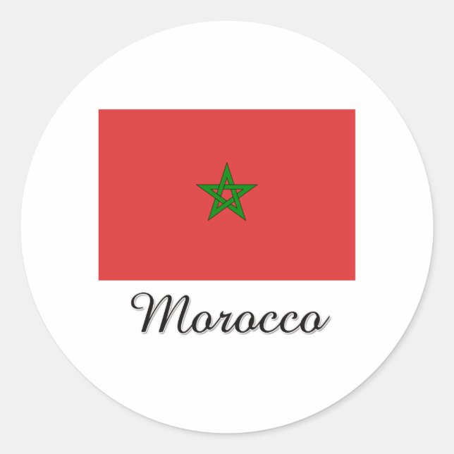 Morocco Flag Design Classic Round Sticker (Front)