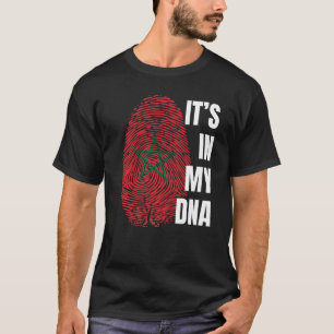 Morocco Flag Dna Fingerprint Black History Month T-Shirt