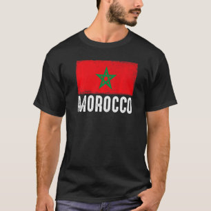 Morocco Flag Football Vintage Fan Soccer Team Prid T-Shirt