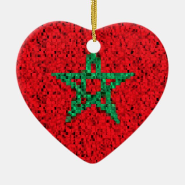 Morocco Flag glitter ornament (Front)