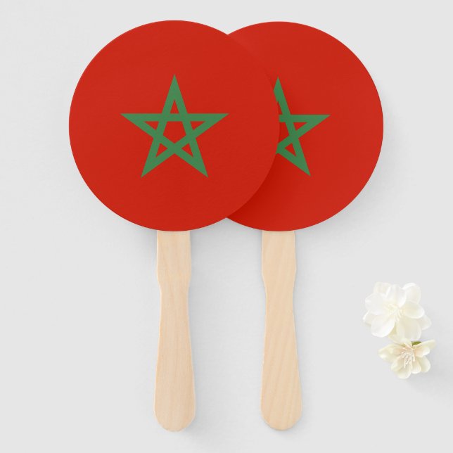 Morocco flag hand fan (Front and Back)