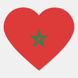 Morocco Flag Heart Sticker