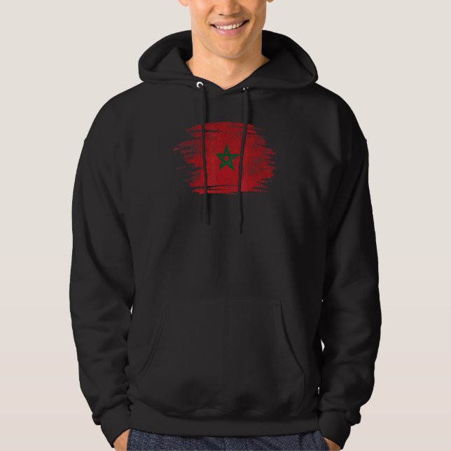 Morocco Flag I Love Morocco Hoodie (Front)