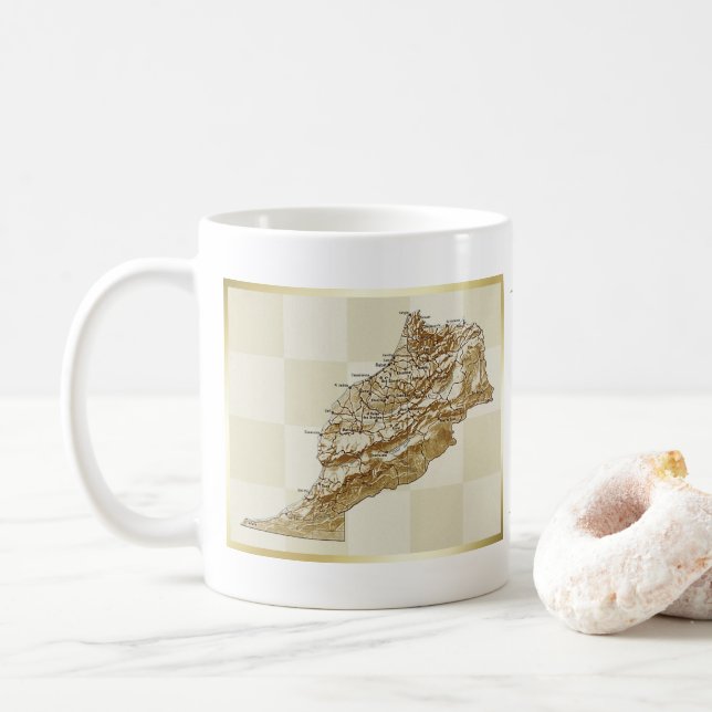 Morocco Flag + Map Mug (With Donut)