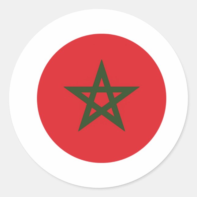  Morocco flag , Moroccan Flag Classic Round Sticker (Front)