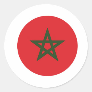  Morocco flag , Moroccan Flag Classic Round Sticker
