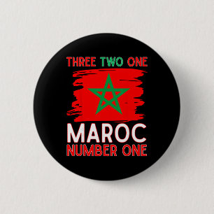 Morocco Flag Moroccan Soccer Supporter For Men Wom 6 Cm Round Badge