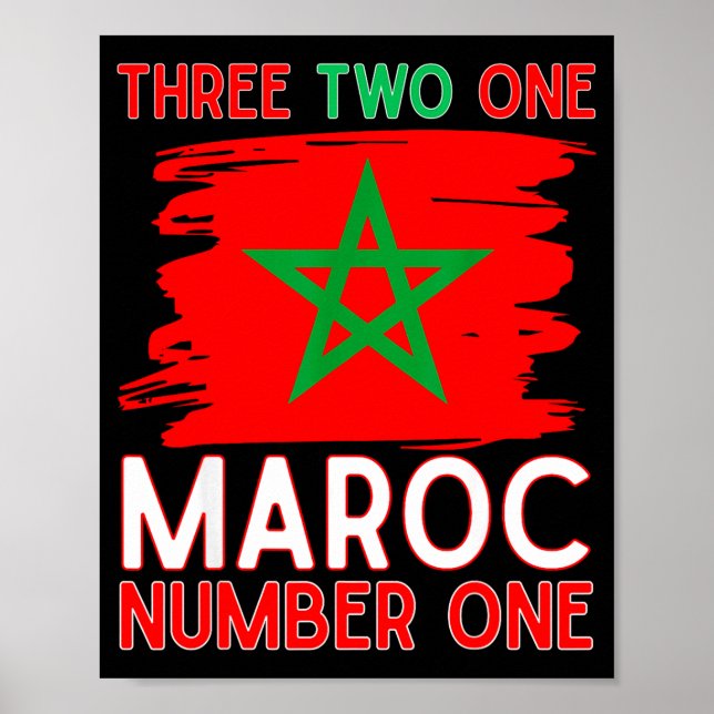Morocco Flag Moroccan Soccer Supporter For Men Wom Poster (Front)