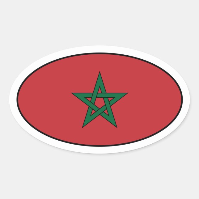Morocco Flag Oval Sticker (Front)