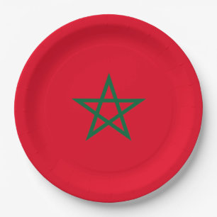 Morocco flag paper plate