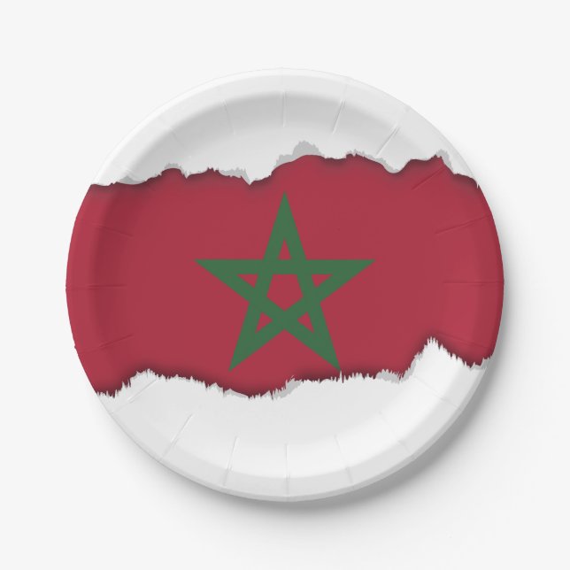 Morocco Flag Paper Plate (Front)